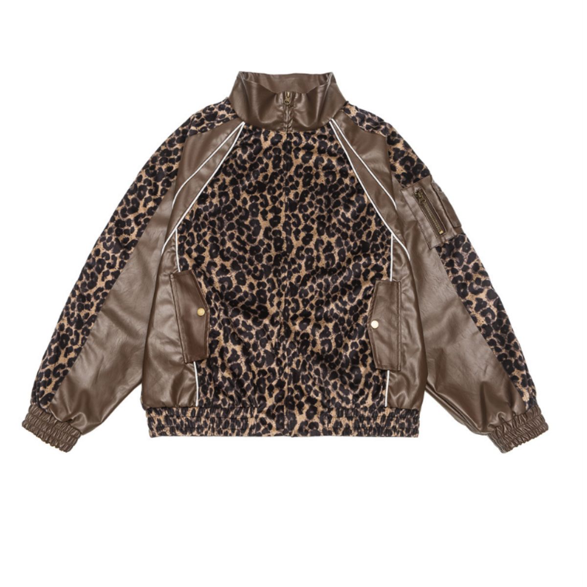 Outer/フェイクレザー配色レオパードJK ST/No.23295