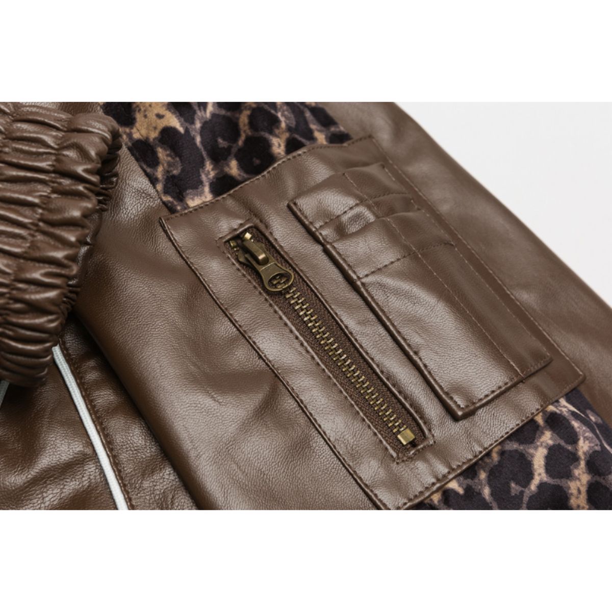 Outer/フェイクレザー配色レオパードJK ST/No.23295