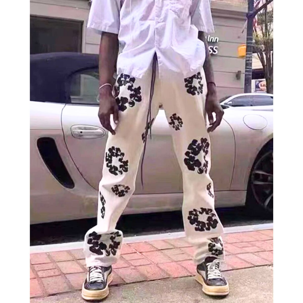 Pants/総柄ツイルストレートパンツ ST/No.23297