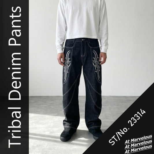 Jeans/トライバル刺繍ワイドデニム ST/No.23314