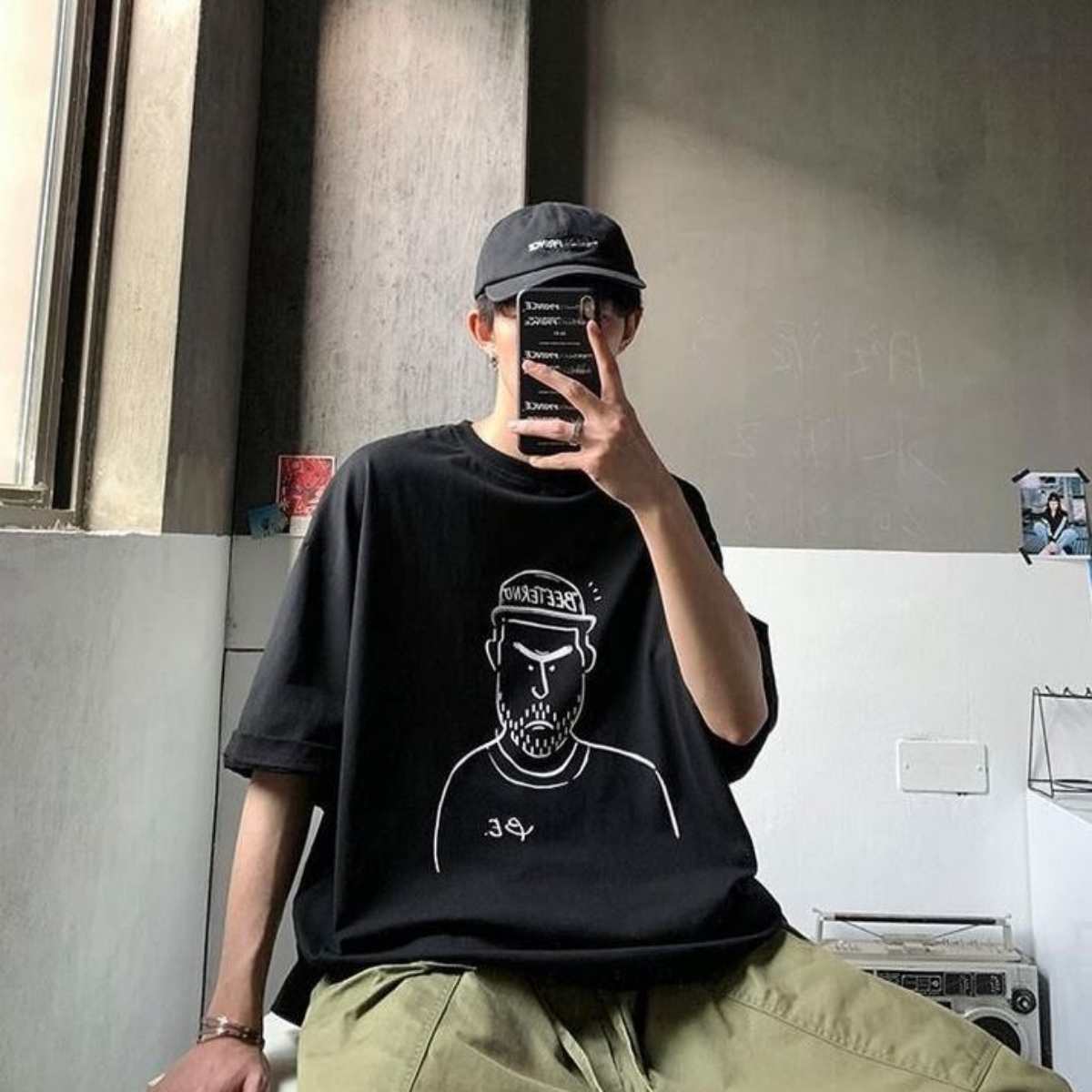 Tops / ひげおじさんプリントTシャツ ST/No.23162