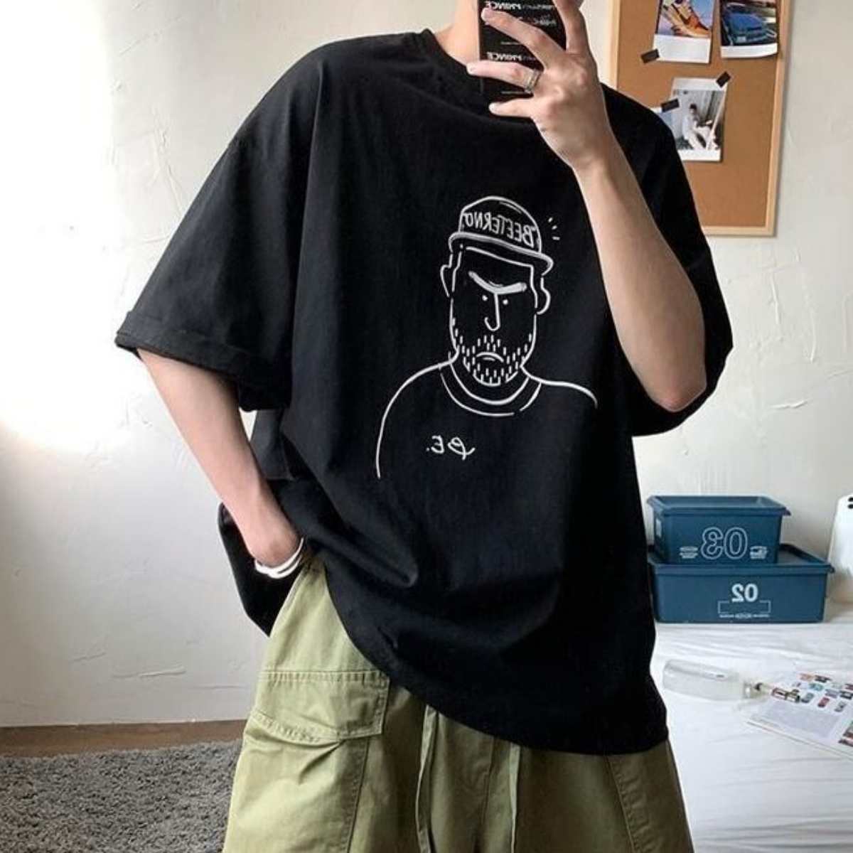Tops / ひげおじさんプリントTシャツ ST/No.23162