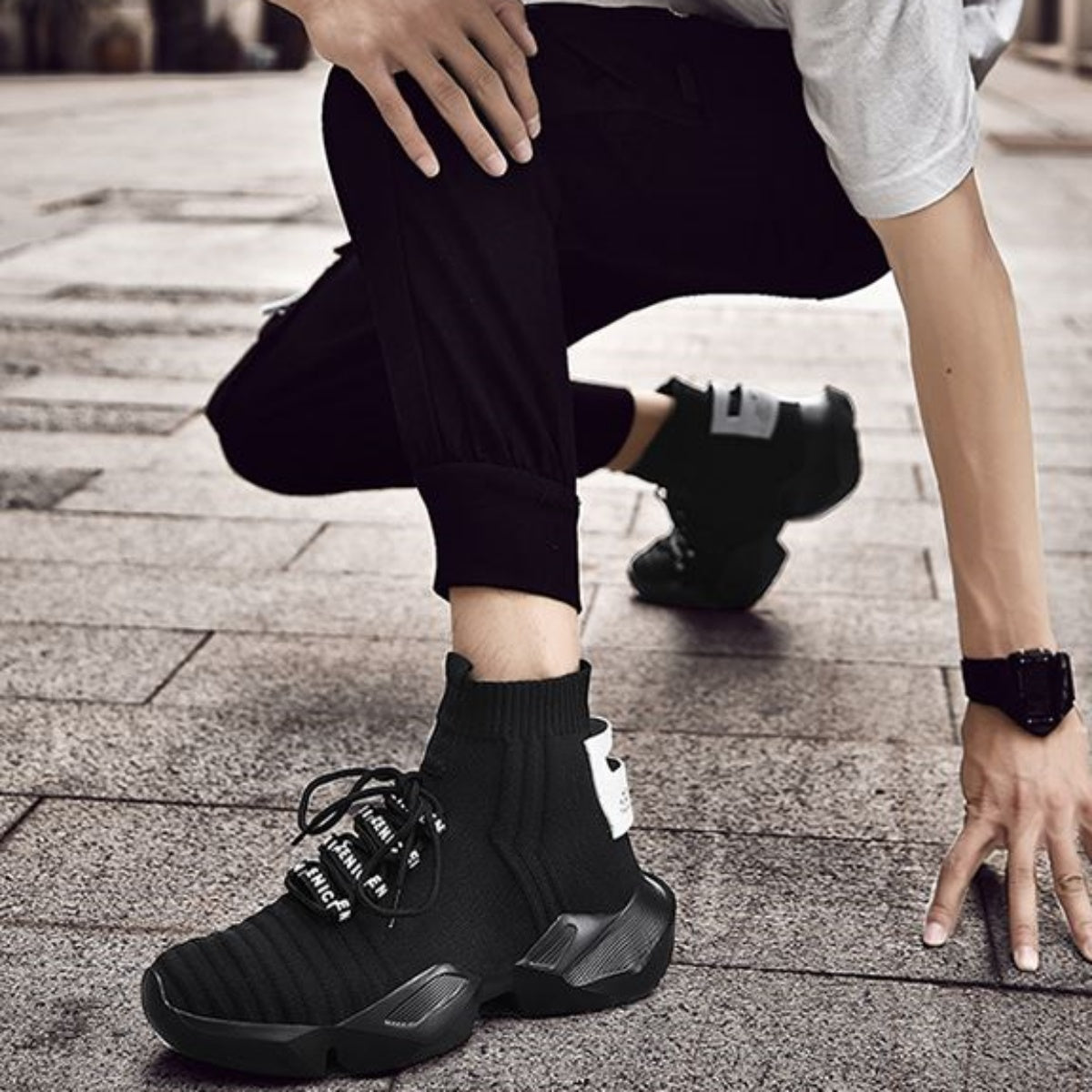 Sneaker/ ストリートハイカットニットスニーカー ST/No.23110