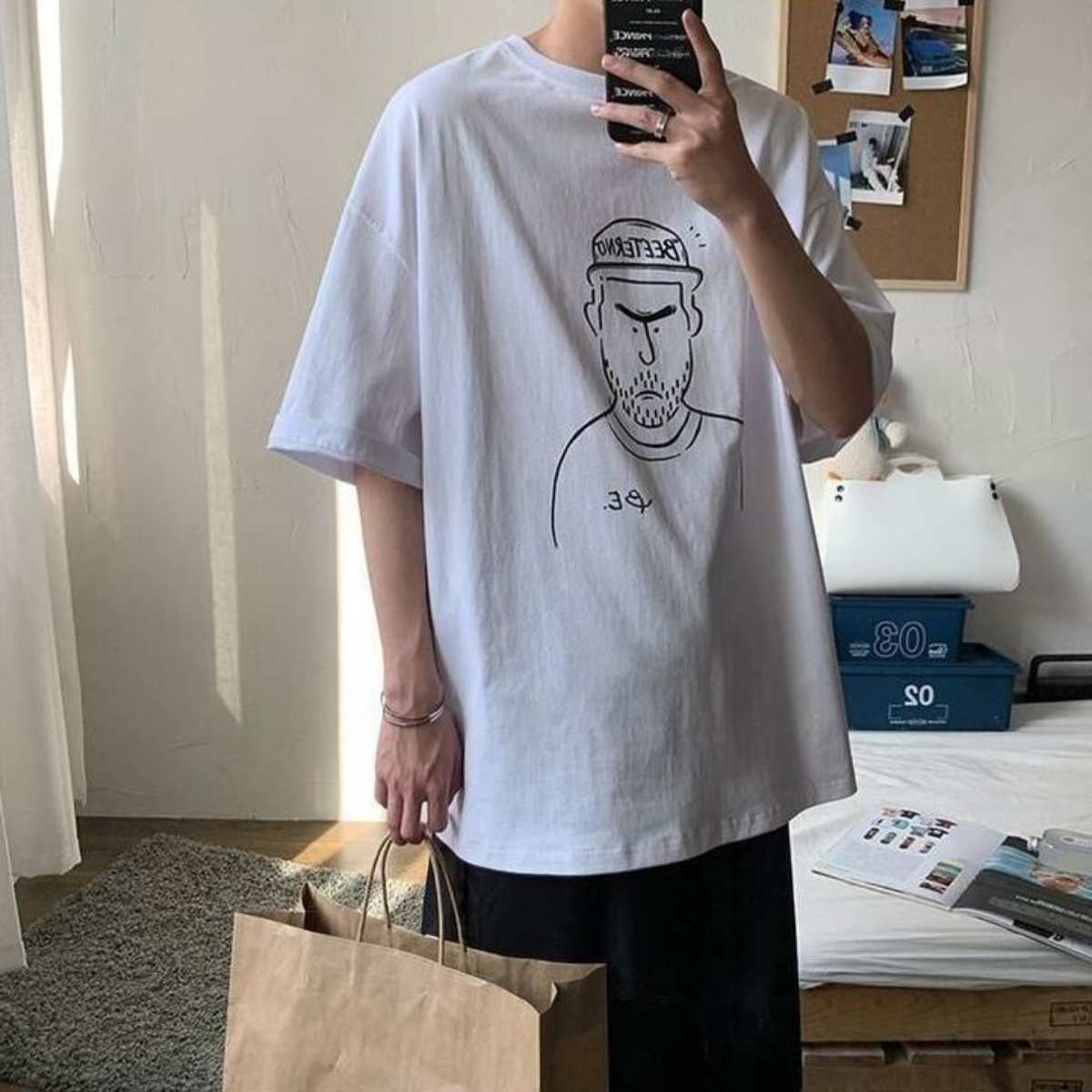 Tops / ひげおじさんプリントTシャツ ST/No.23162