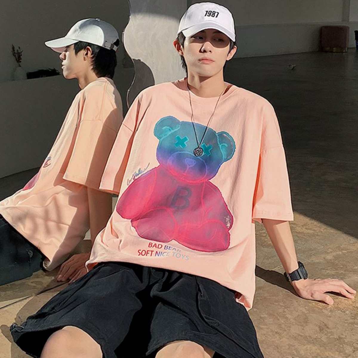 Tops / くまグラデプリントTシャツ ST/No.23169