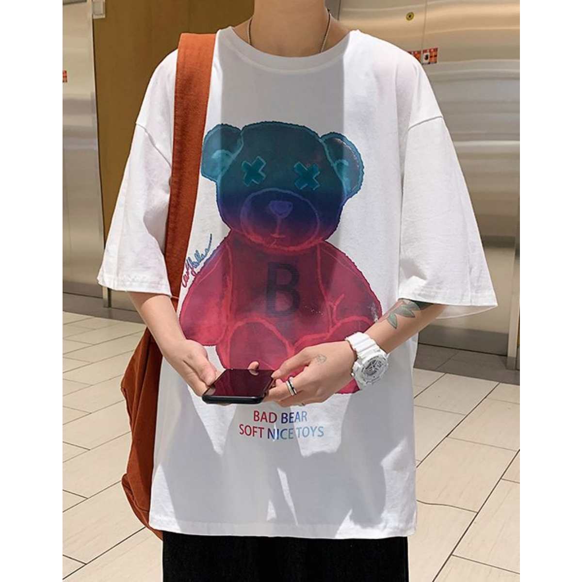 Tops / くまグラデプリントTシャツ ST/No.23169