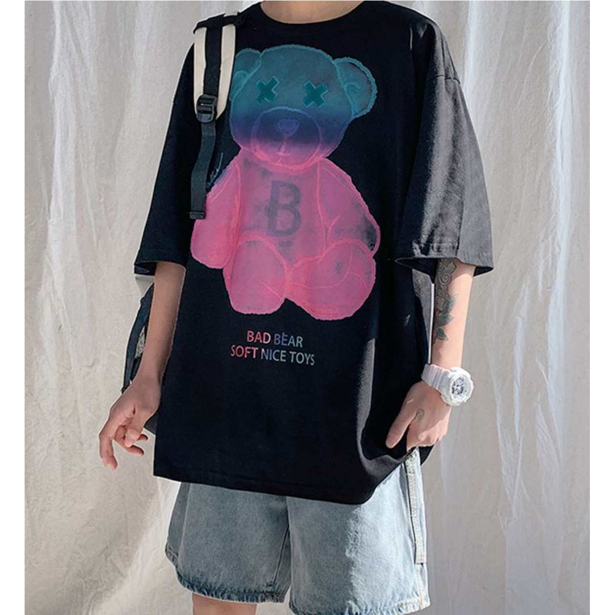 Tops / くまグラデプリントTシャツ ST/No.23169
