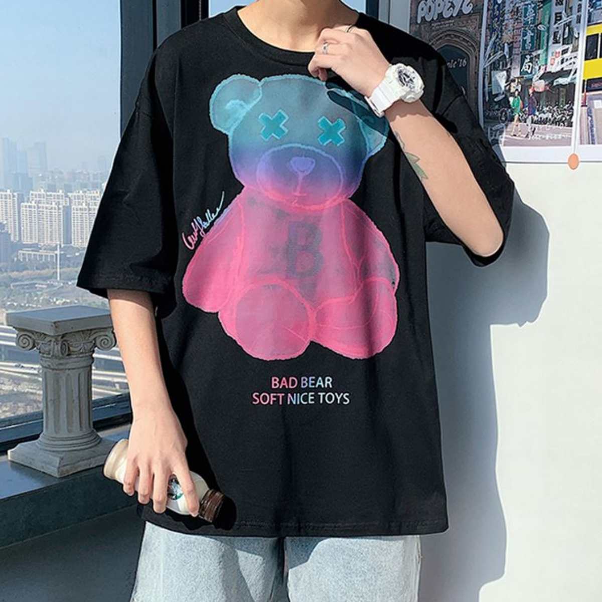 Tops / くまグラデプリントTシャツ ST/No.23169