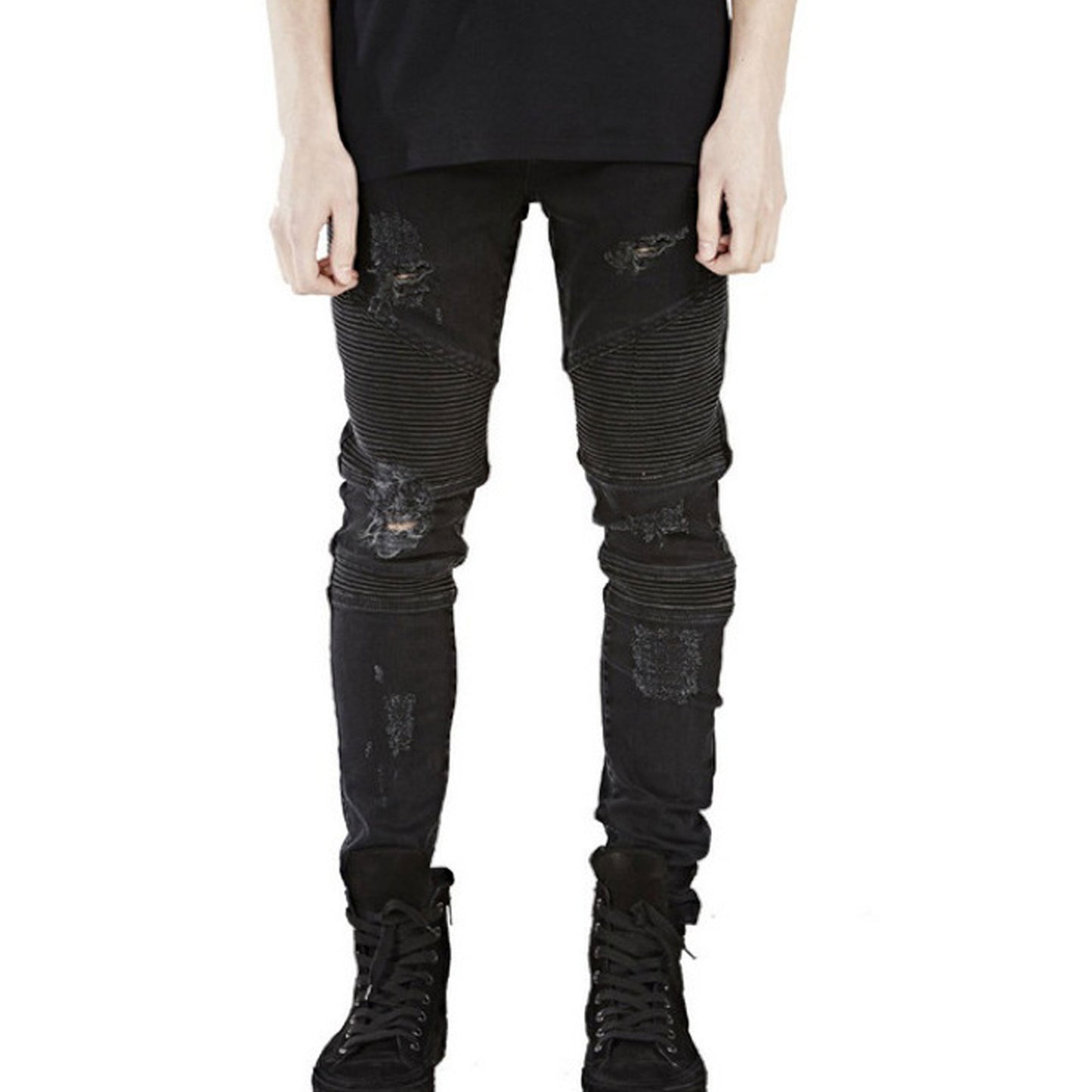 Pants / ダメージデニムバイカージーンズ ST/No.23013