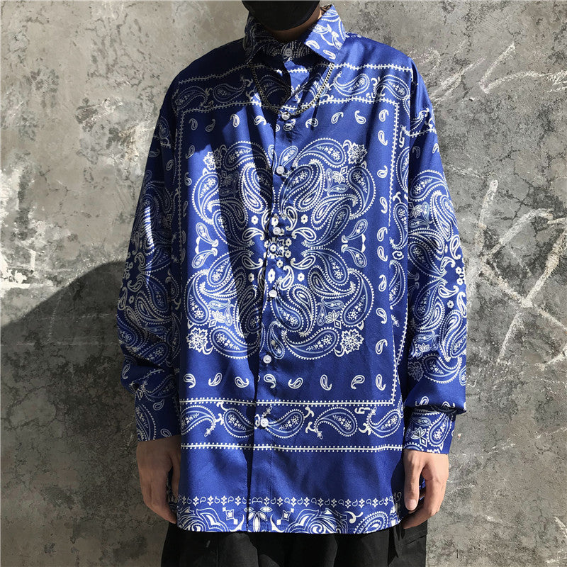Shirts/ ペイズリーバンダナ柄ビッグシャツ ST/No.23080