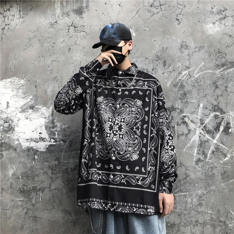 Shirts/ ペイズリーバンダナ柄ビッグシャツ ST/No.23080
