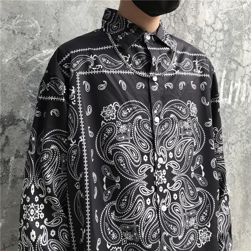 Shirts/ ペイズリーバンダナ柄ビッグシャツ ST/No.23080