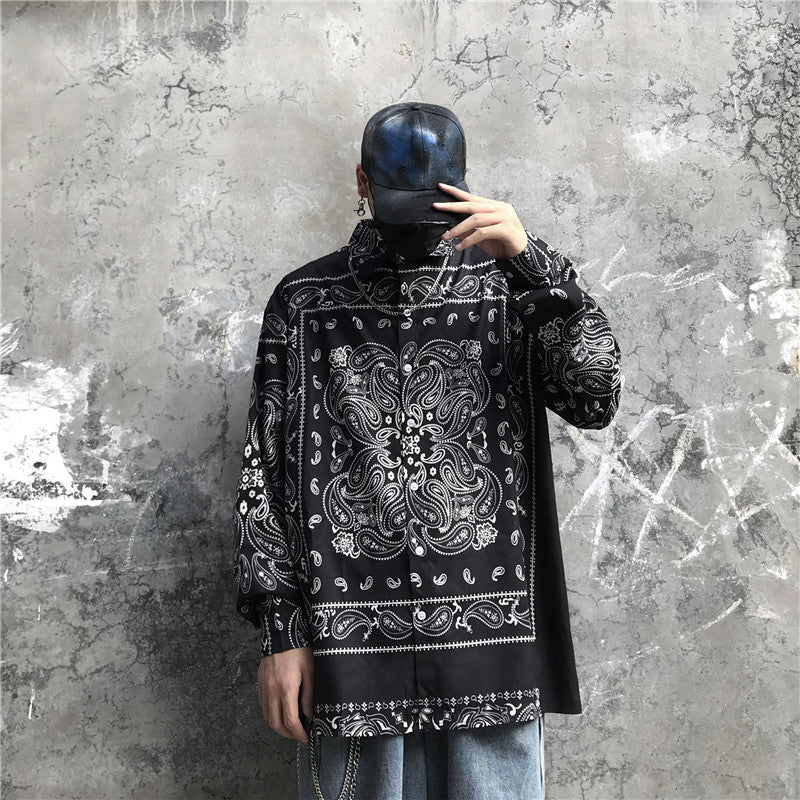 Shirts/ ペイズリーバンダナ柄ビッグシャツ ST/No.23080
