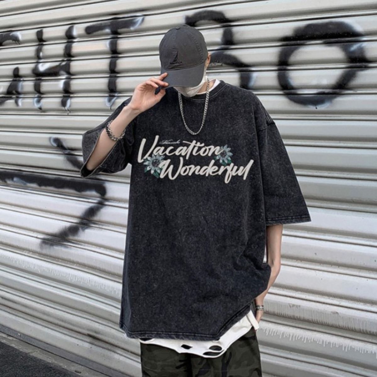 T-Shirts/レトロ花柄ウォッシュ加工Tシャツ ST/No.23281
