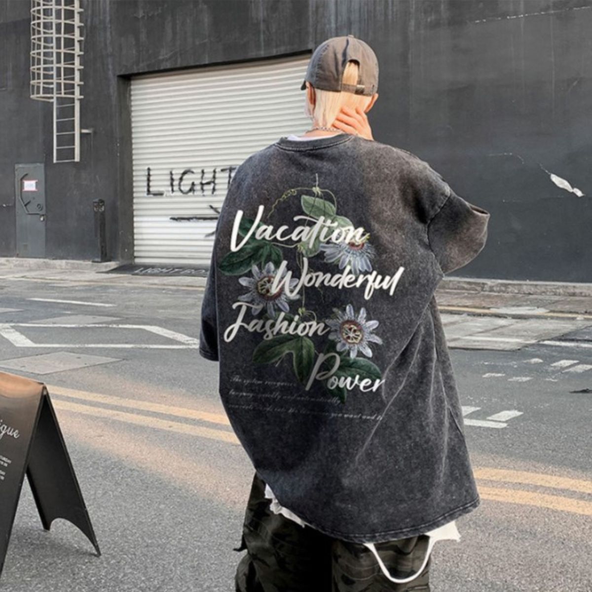 T-Shirts/レトロ花柄ウォッシュ加工Tシャツ ST/No.23281