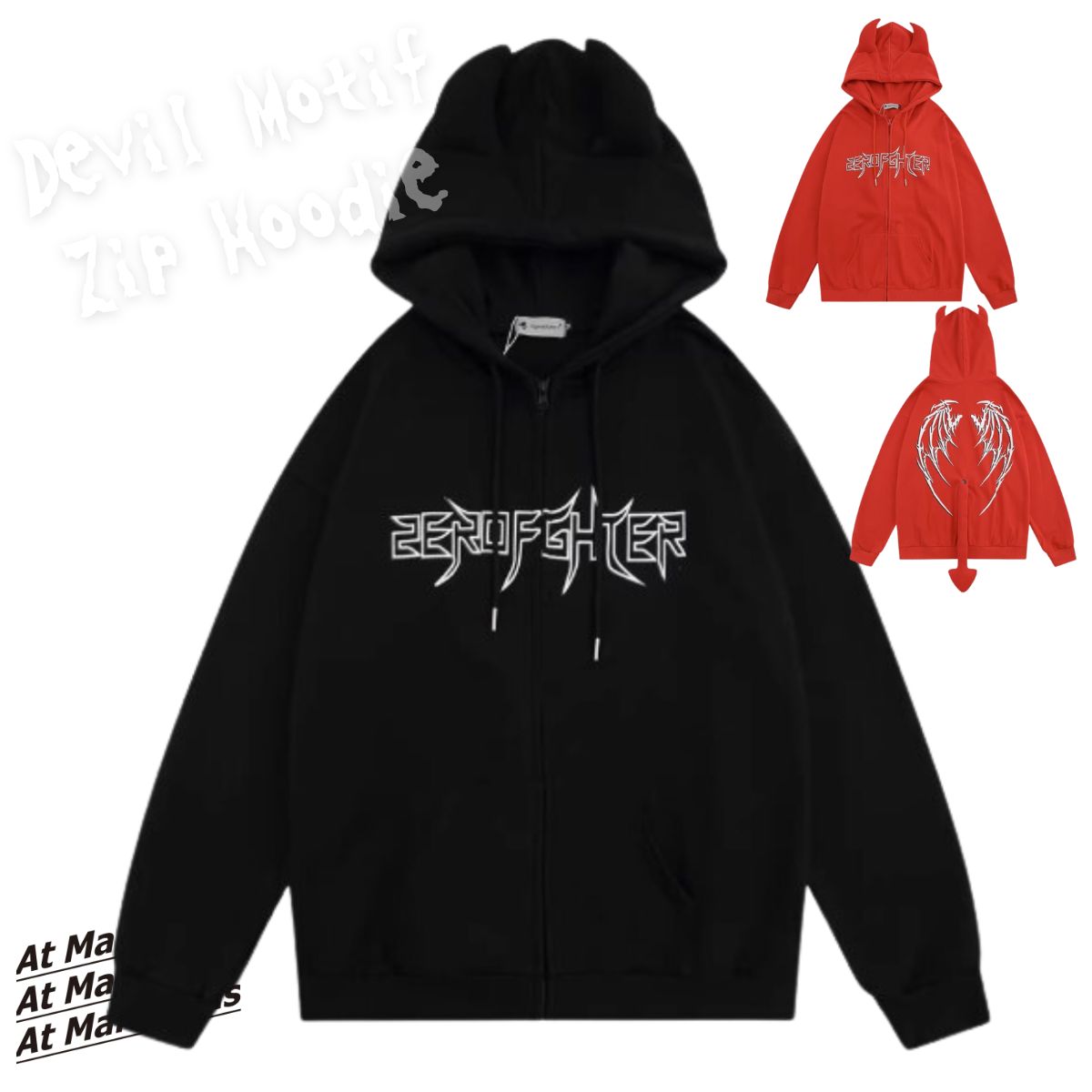 Parka/デビルモチーフジップパーカー ST/No.23287