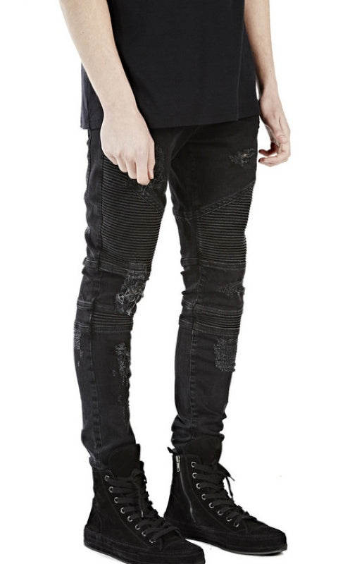 Pants / ダメージデニムバイカージーンズ ST/No.23013