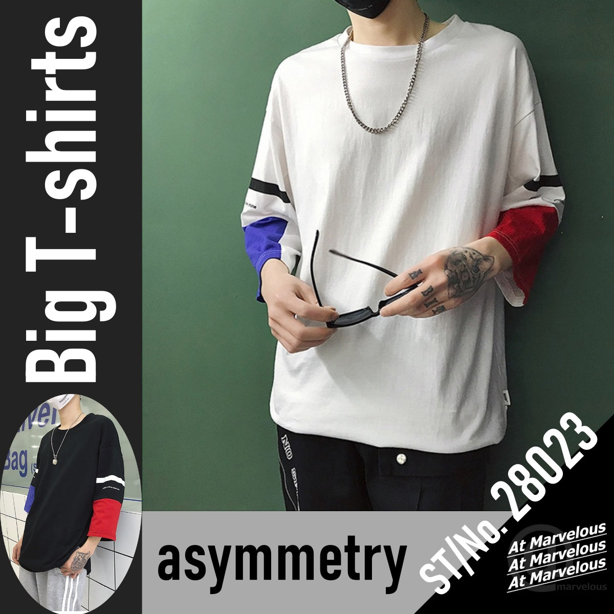 T-shirts/ アシメスリーブTシャツ ST/No.28023