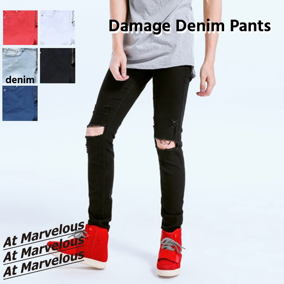Pants / 5色ダメージスキニーパンツ ST/No.23125