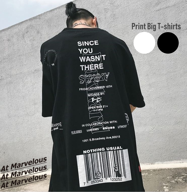 T-shirts/バックバーコードプリントTシャツ ST/No.23016