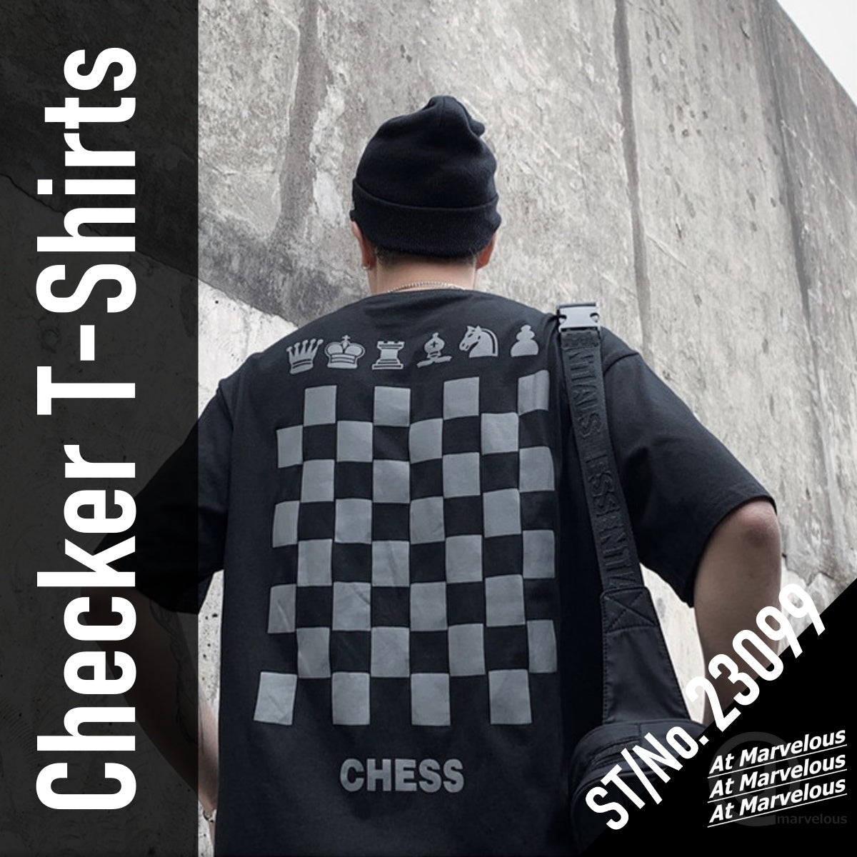 T-Shirts/ チェッカープリントTシャツ ST/No.23099