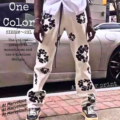 Pants/総柄ツイルストレートパンツ ST/No.23297