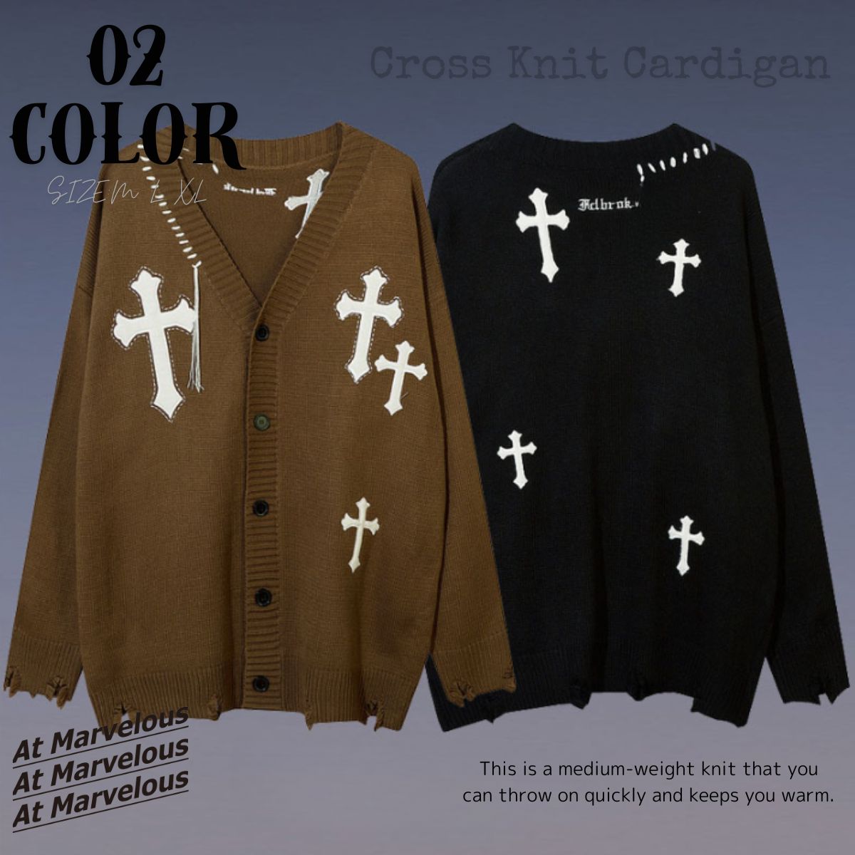 Knit/クロスモチーフカーディガン ST/No.23298