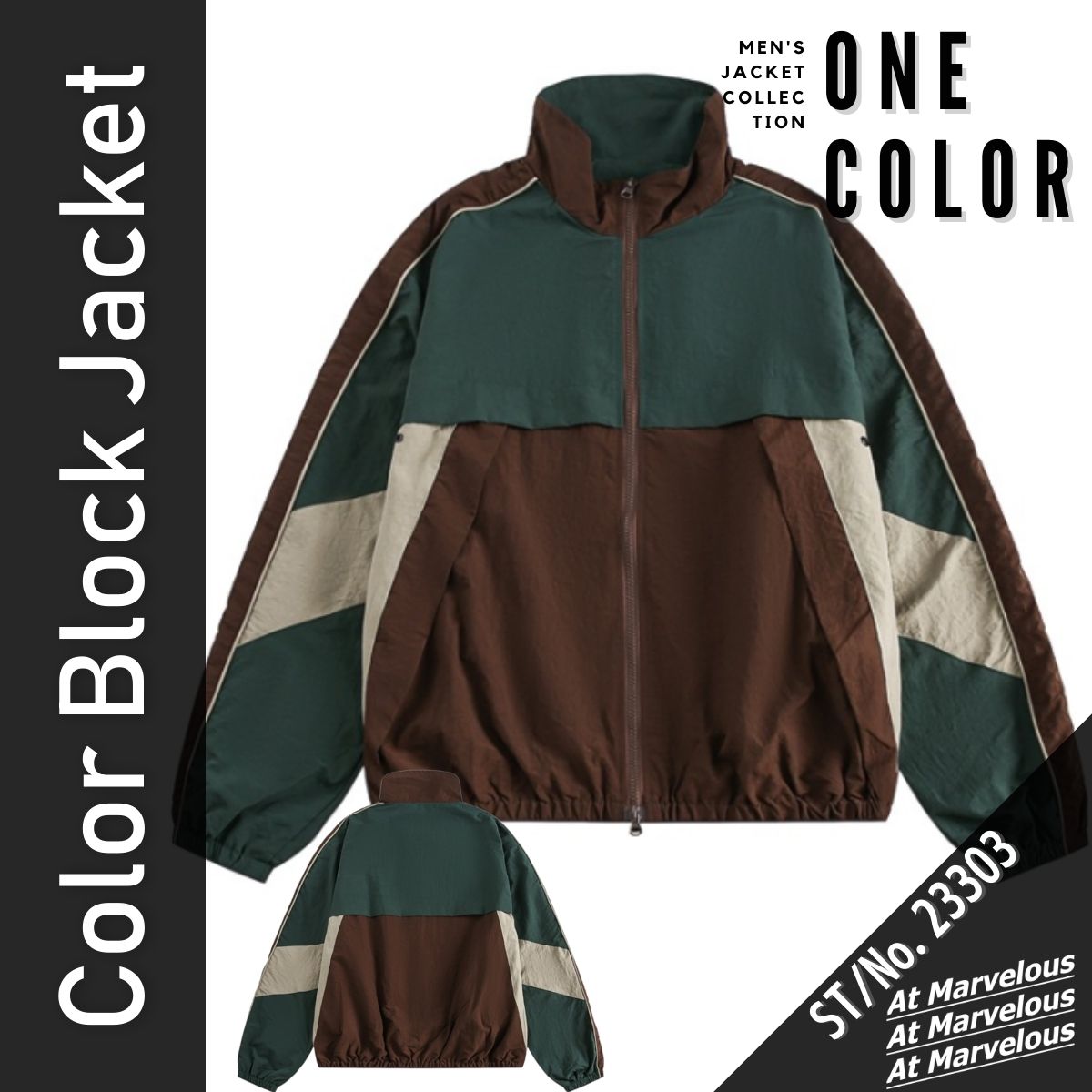 Jacket/カラーブロックナイロンジャケット ST/No.23303