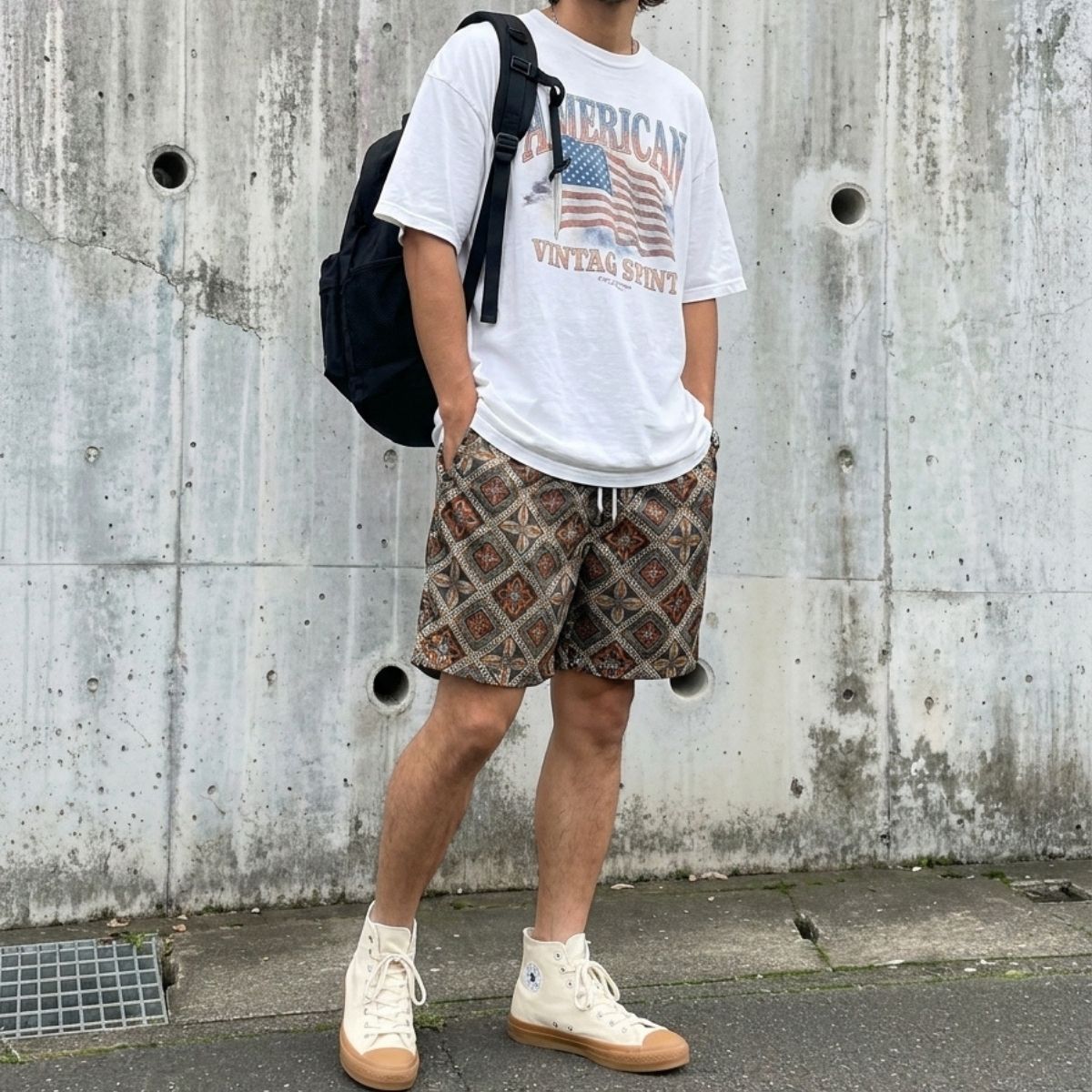 Pants/幾何学柄ハーフパンツ ST/No.23310