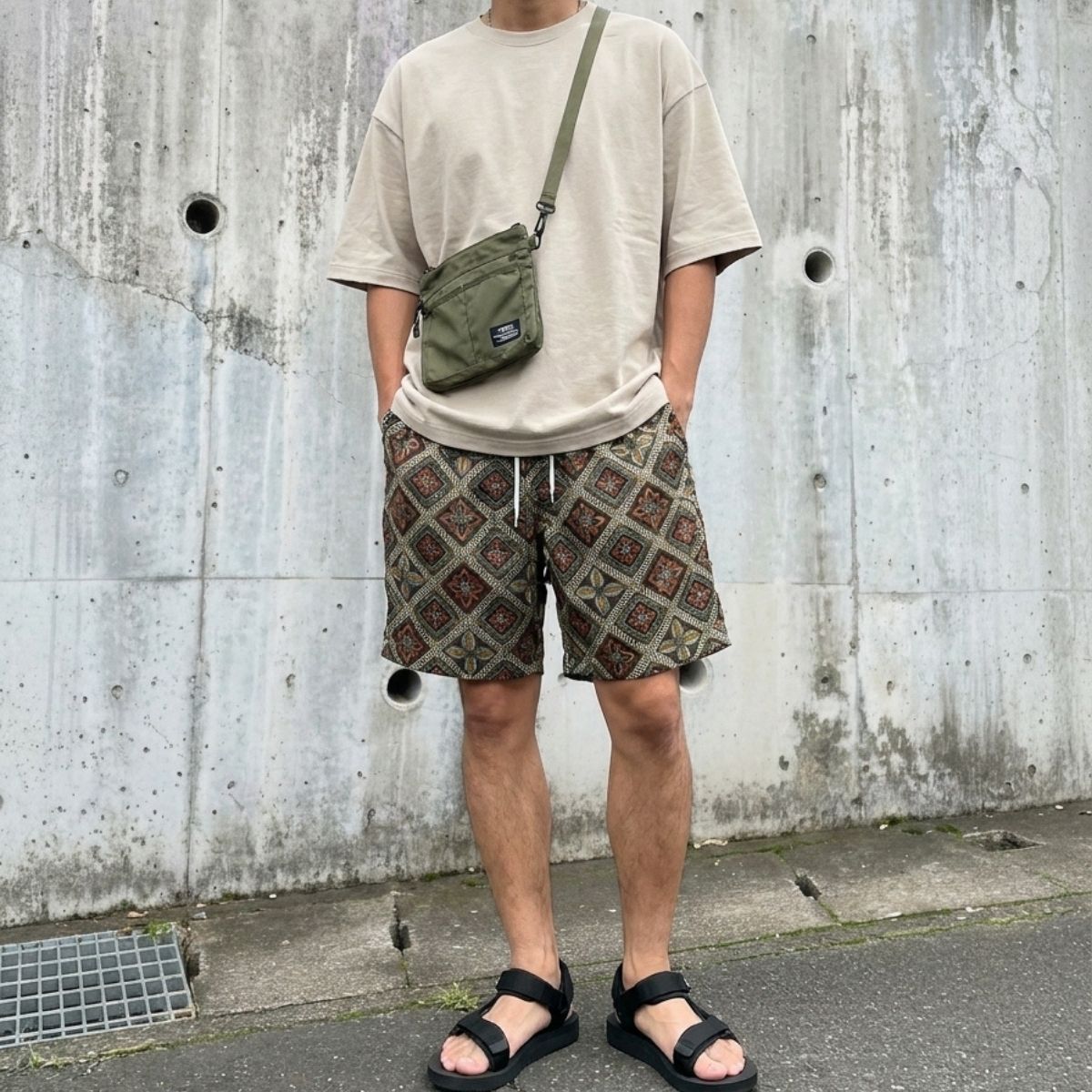 Pants/幾何学柄ハーフパンツ ST/No.23310