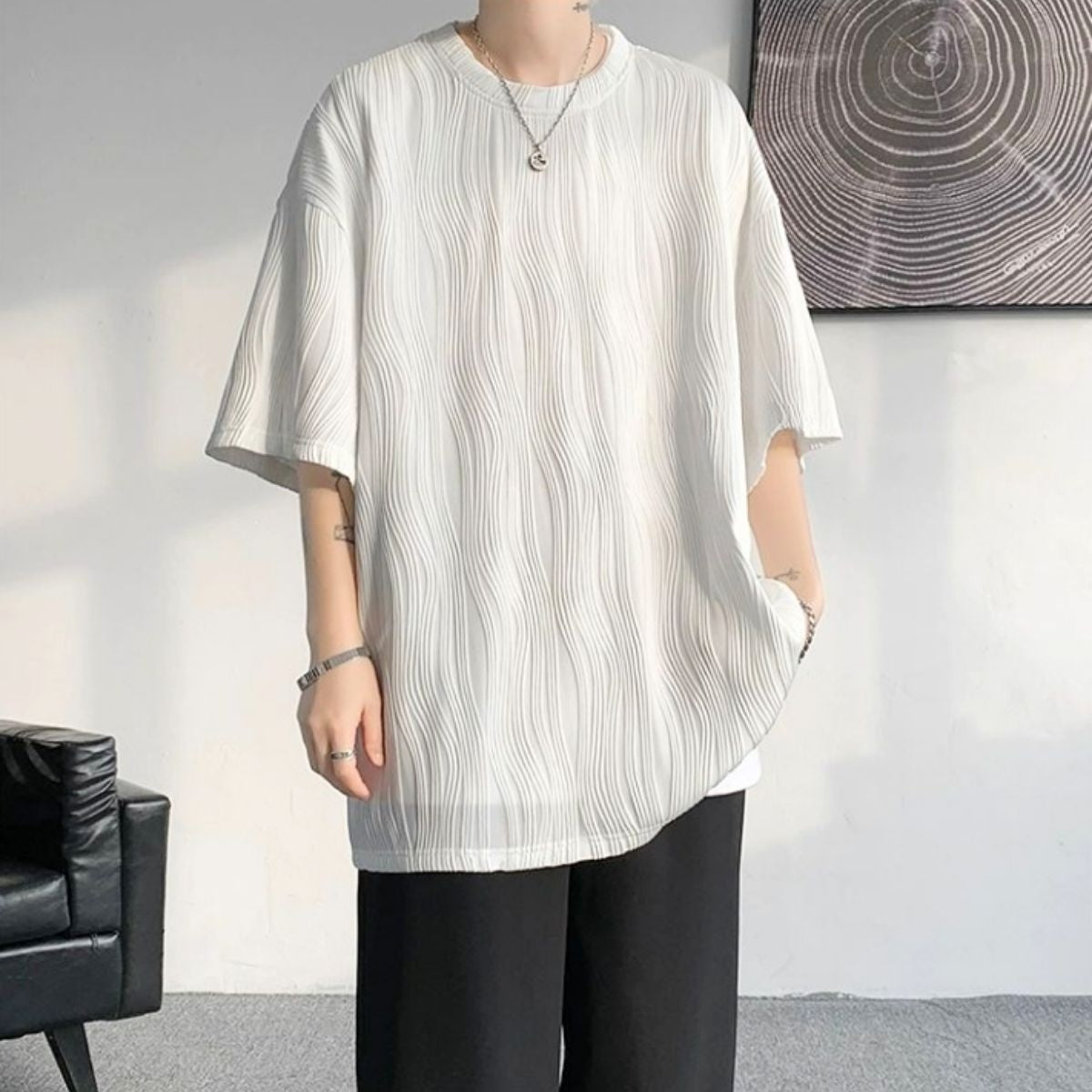 T-Shirts/ウェーブプリーツオーバートップス ST/No.23311