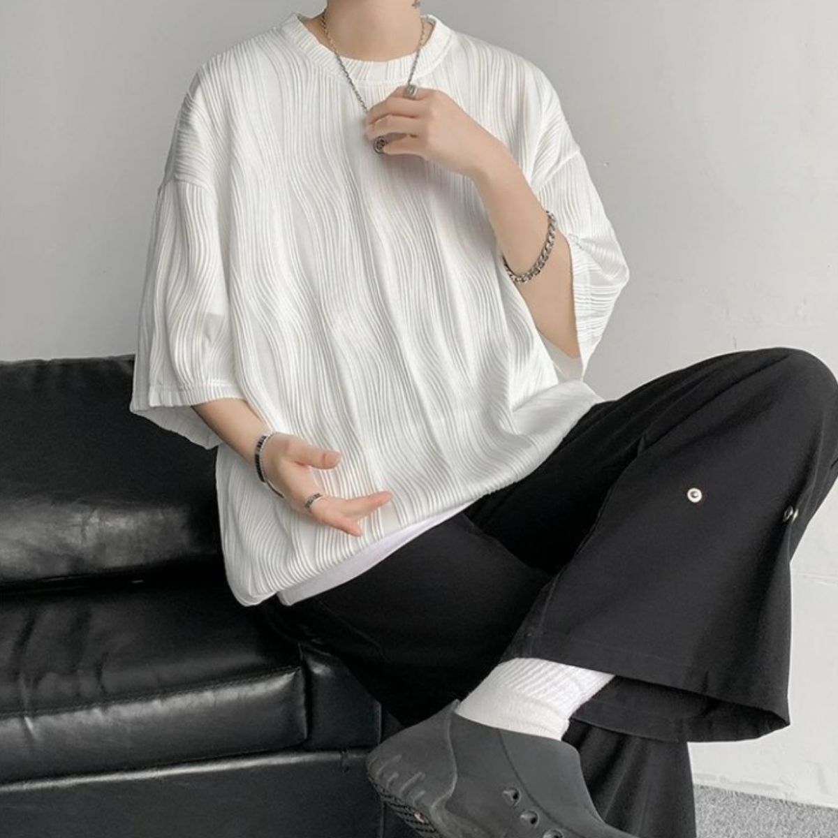 T-Shirts/ウェーブプリーツオーバートップス ST/No.23311