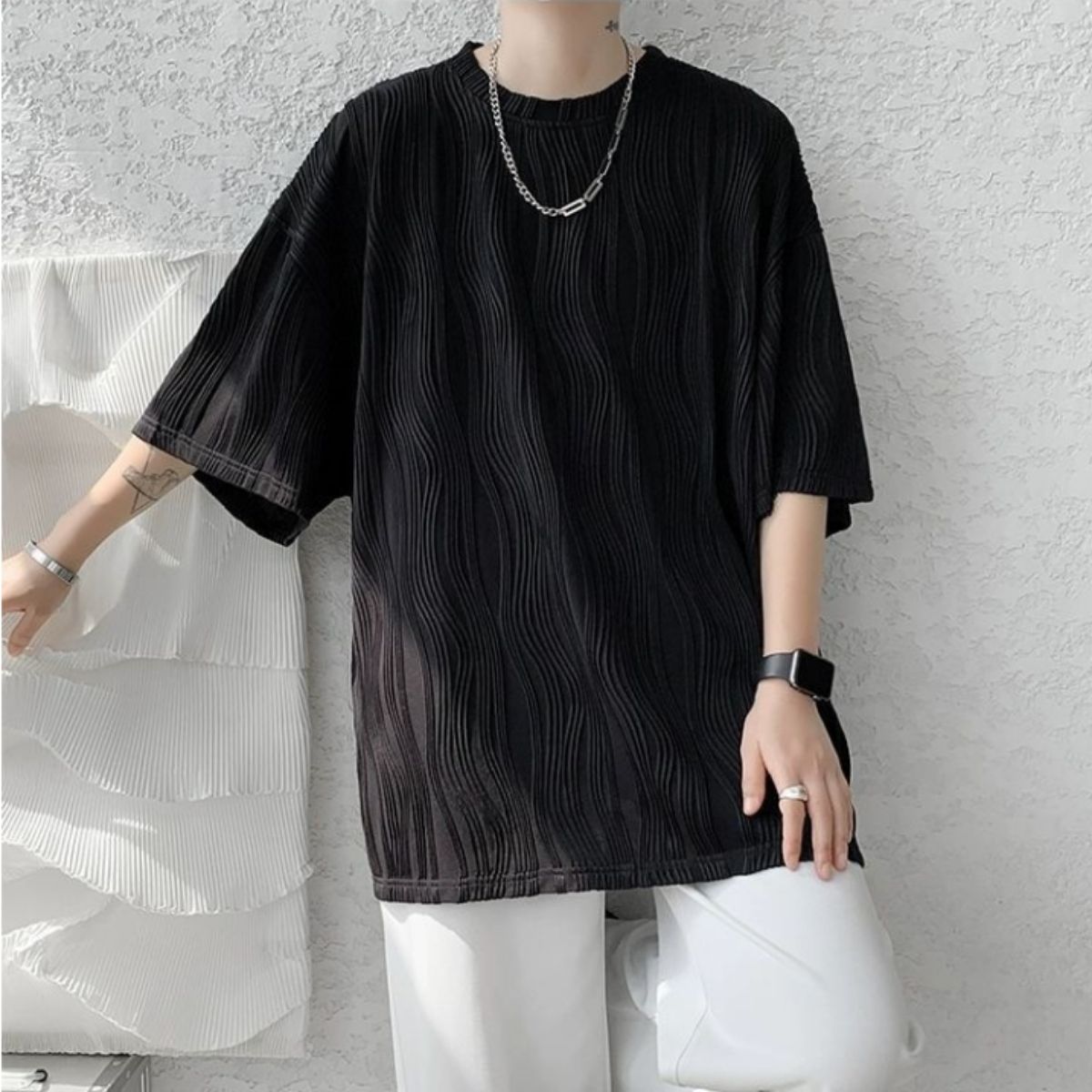 T-Shirts/ウェーブプリーツオーバートップス ST/No.23311