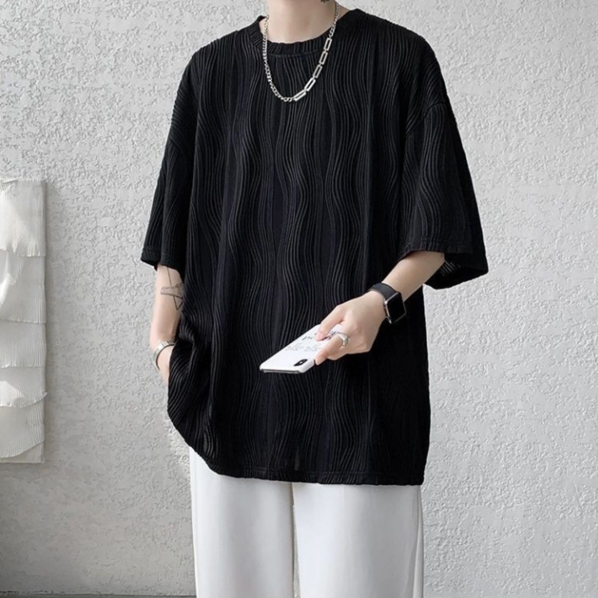 T-Shirts/ウェーブプリーツオーバートップス ST/No.23311