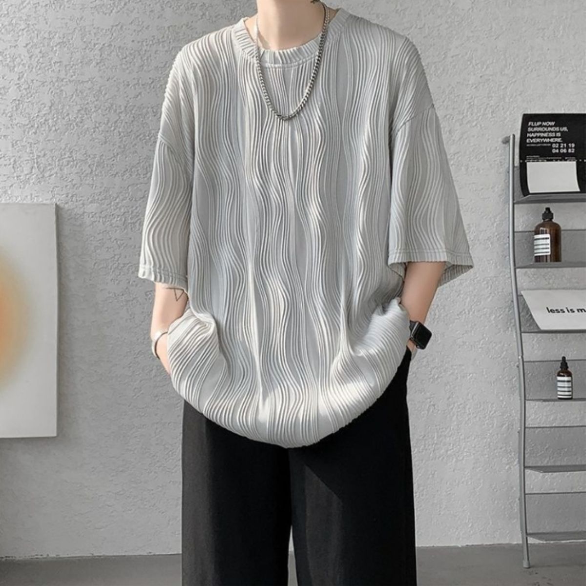 T-Shirts/ウェーブプリーツオーバートップス ST/No.23311