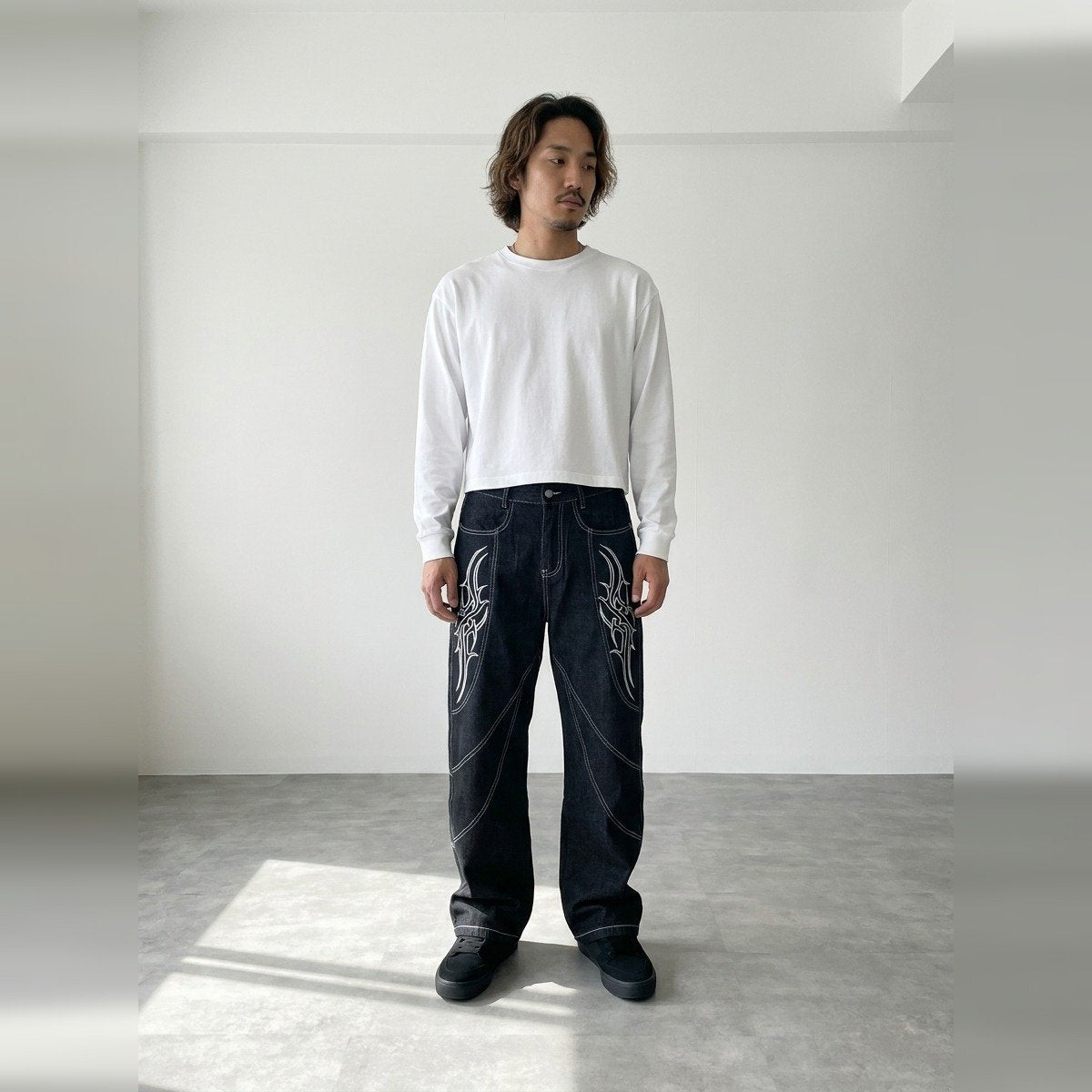 Jeans/トライバル刺繍ワイドデニム ST/No.23314