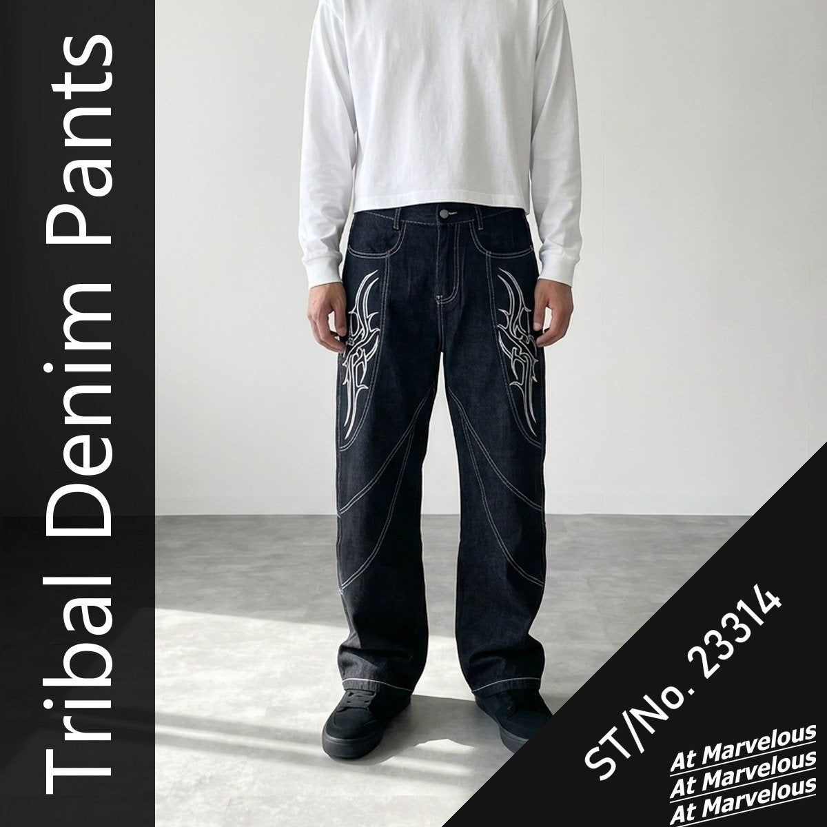 Jeans/トライバル刺繍ワイドデニム ST/No.23314