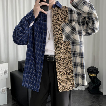 Shirts/  ヒョウ柄切り替えチェックシャツ ST/No.23152