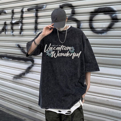 T-Shirts/レトロ花柄ウォッシュ加工Ｔシャツ ST/No.23281