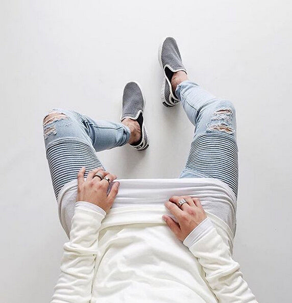 Pants / ダメージデニムバイカージーンズ ST/No.23013