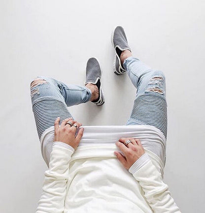 Pants / ダメージデニムバイカージーンズ ST/No.23013