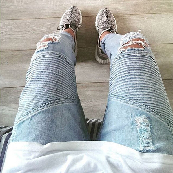 Pants / ダメージデニムバイカージーンズ ST/No.23013