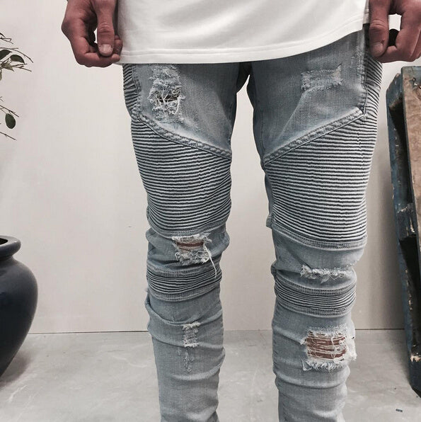 Pants / ダメージデニムバイカージーンズ ST/No.23013