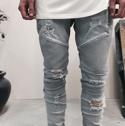 Pants / ダメージデニムバイカージーンズ ST/No.23013