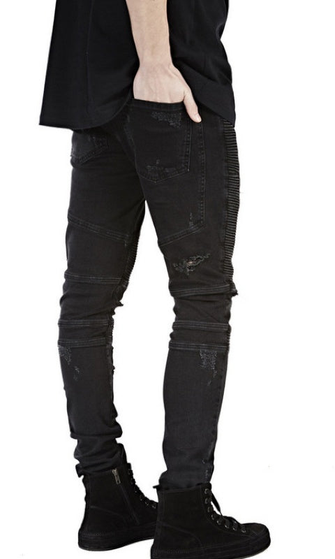 Pants / ダメージデニムバイカージーンズ ST/No.23013