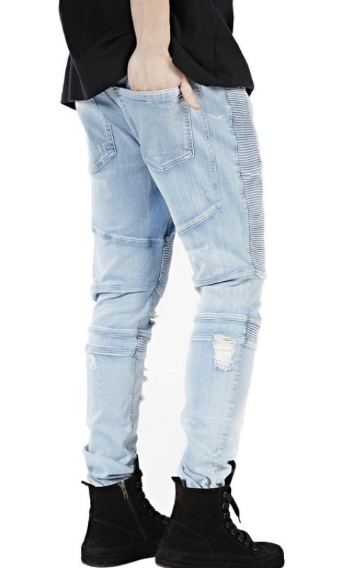 Pants / ダメージデニムバイカージーンズ ST/No.23013