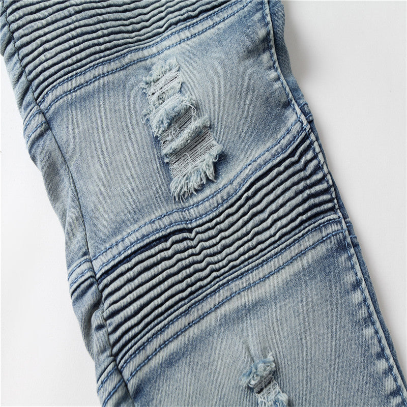 Pants / ダメージデニムバイカージーンズ ST/No.23013