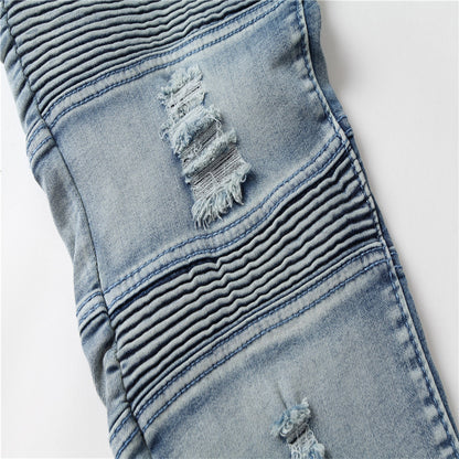 Pants / ダメージデニムバイカージーンズ ST/No.23013