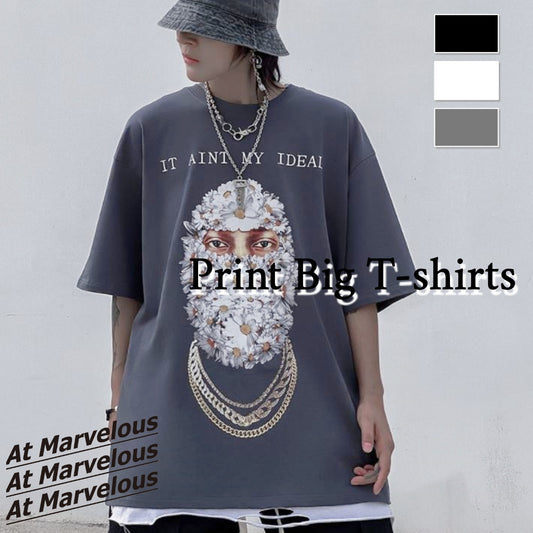 T-shirts / フラワープリント ビッグTシャツ ST/No.23146