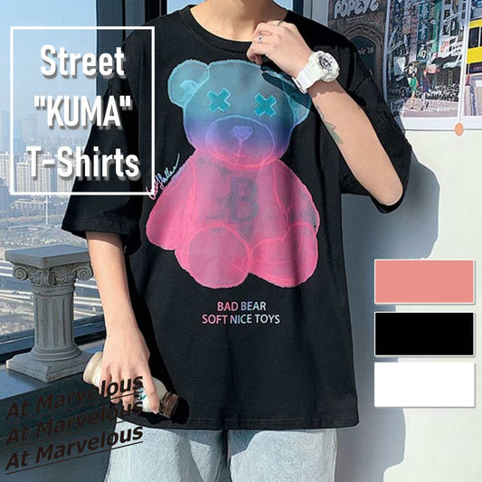 Tops / くまグラデプリントTシャツ  ST/No.23169